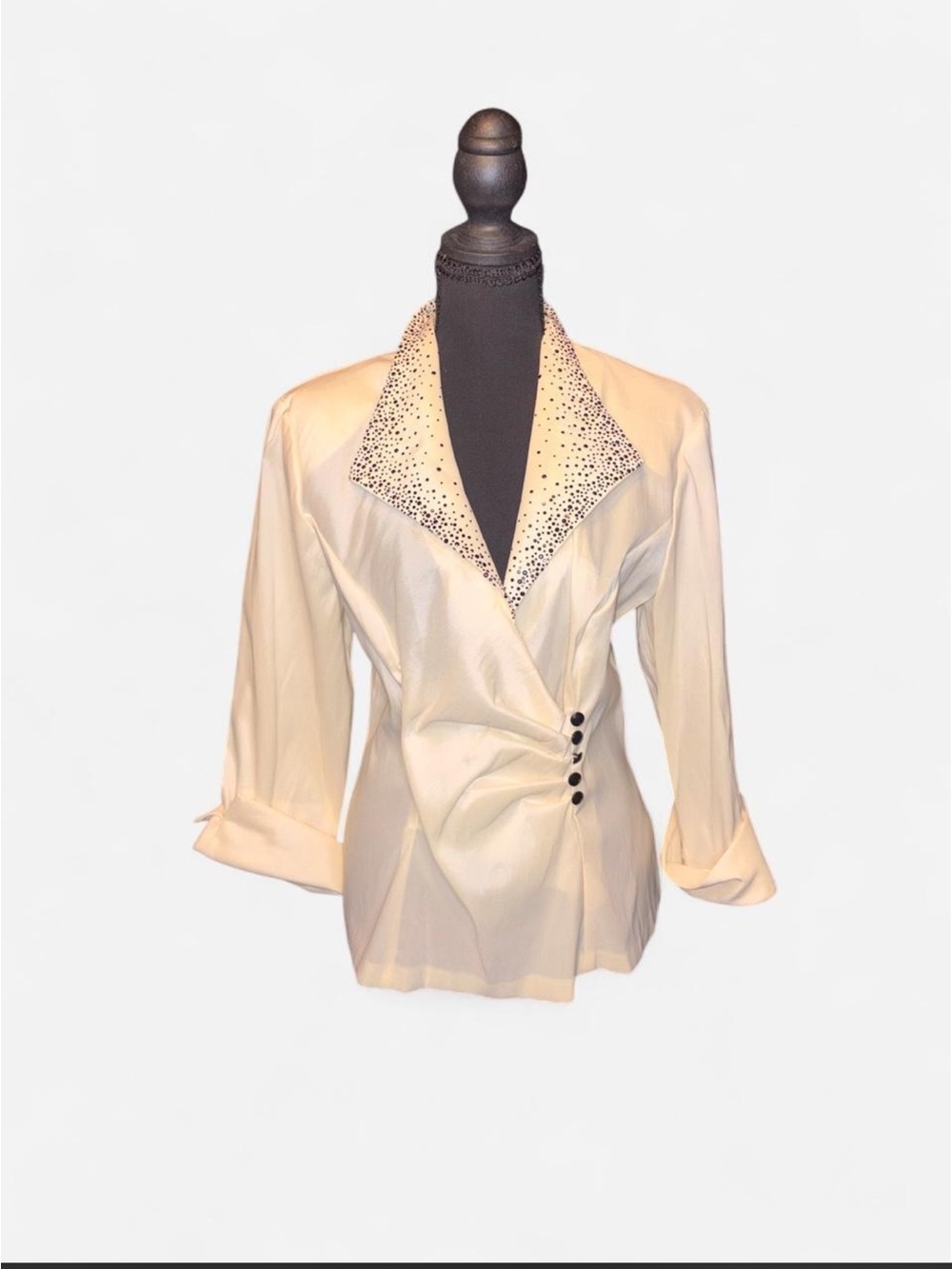 Dress Barn Cream Blazer with Embellished Collar